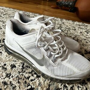 Nike White and Silver Athletic Shoes
